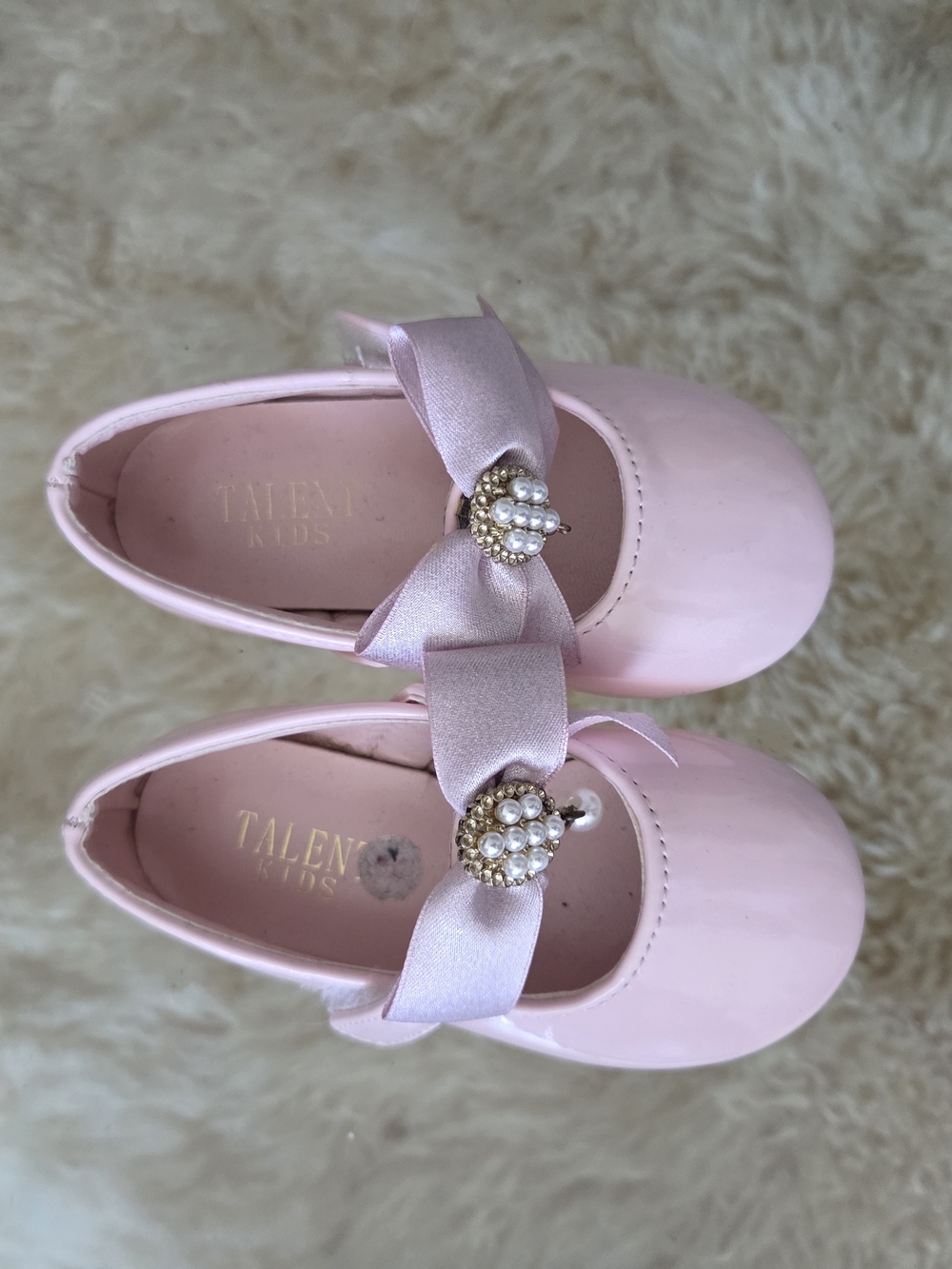 Pink Pearl Bow Mary Jane Shoes